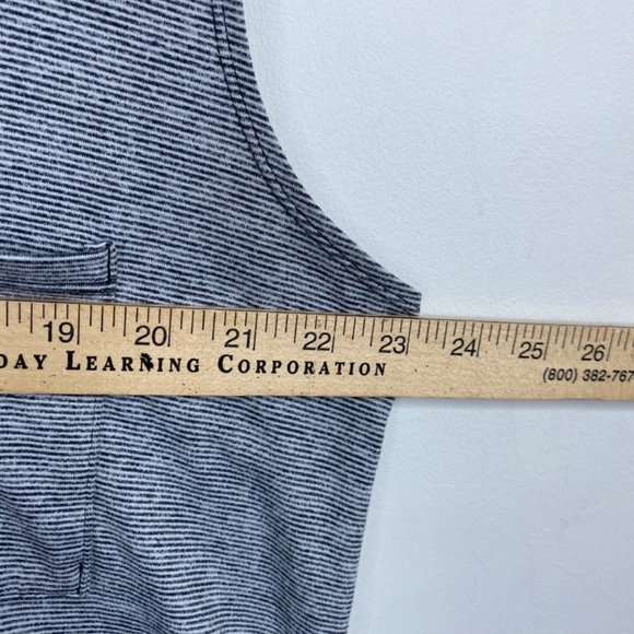 Athleta Maxi Dress 2X Ruched Henley Microstripe Stretch Beach Resort Lightweight - Picture 10 of 12